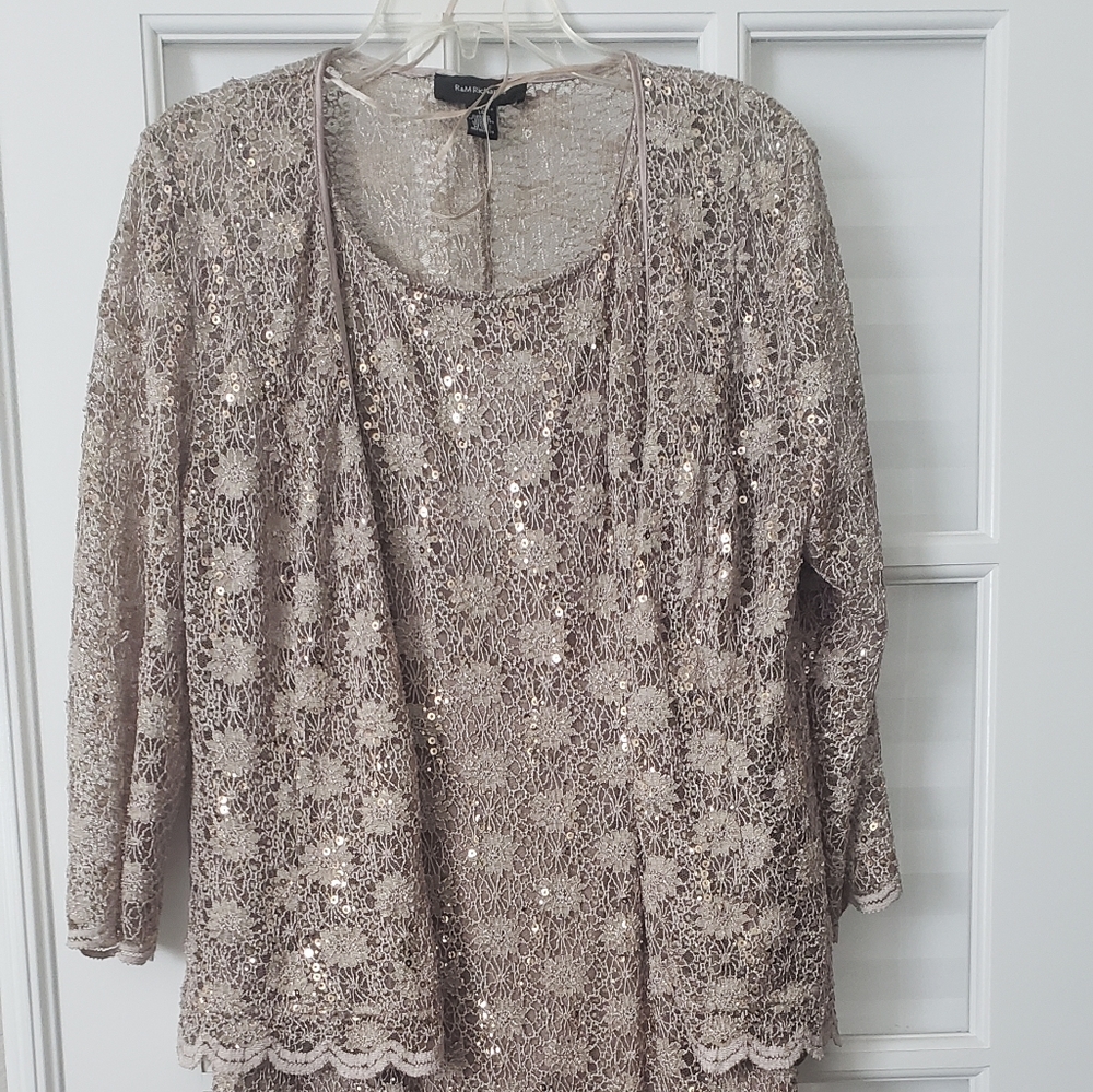 Taupe sequins  church dress